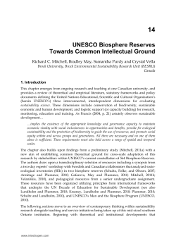 UNESCO Biosphere Reserves Towards Common