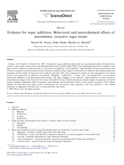 Evidence for sugar addiction: Behavioral and neurochemical effects