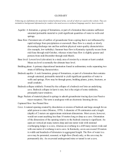 1 GLOSSARY Aquifer: A formation, a group of formations, or part of a