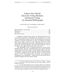 O Brave New World? Electronic Voting Machines and Internet Voting