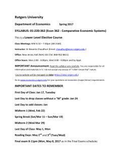 Rutgers University - Rutgers Economics