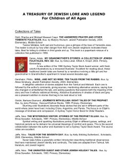 A TREASURY OF JEWISH LORE AND LEGEND For Children of All