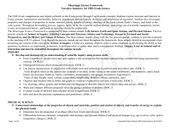 Mississippi Science Framework Narrative Summary for Fifth Grade