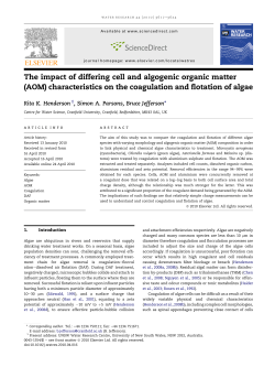 (AOM) characteristics on the coagulation and flotation of algae