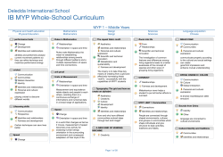 MYP 1 &ndash; Middle Years - Deledda International School