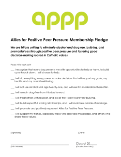 Allies for Positive Peer Pressure Membership Pledge