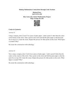 Making Mathematics Connections through Conic Sections Richard