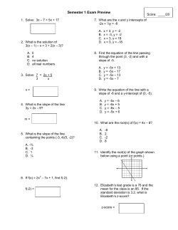 Semester 1 Exam Preview