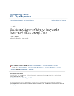 The Missing Memory of Jehu: An Essay on the