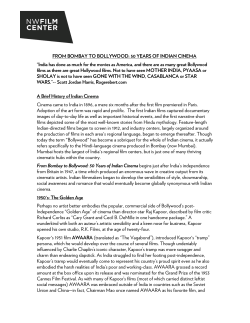 FROM BOMBAY TO BOLLYWOOD: 50 YEARS OF INDIAN CINEMA