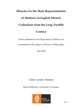 Claire Trenery (RHUL) PhD 2016 - Royal Holloway, University of