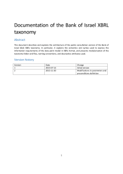 Documentation of the Bank of Israel XBRL taxonomy