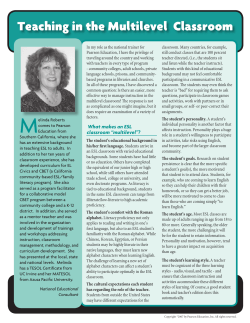 Teaching in the Multilevel Classroom