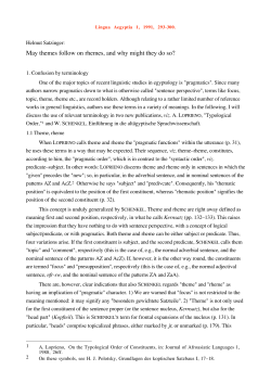 May themes follow on rhemes, and why might they do so?