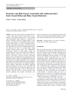 Protective and Risk Factors Associated with Adolescent Boys` Early