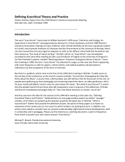 Defining Ecocritical Theory and Practice