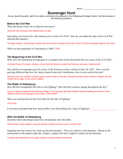 Scavenger Hunt - Gettysburg Heritage Center
