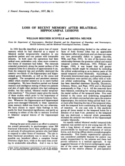 LOSS OF RECENT MEMORY AFTER BILATERAL HIPPOCAMPAL