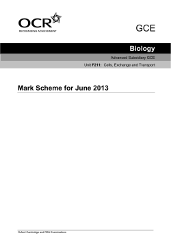 Mark scheme - Unit F211 - Cells, exchange and transport