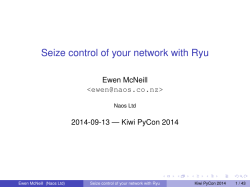 Seize control of your network with Ryu