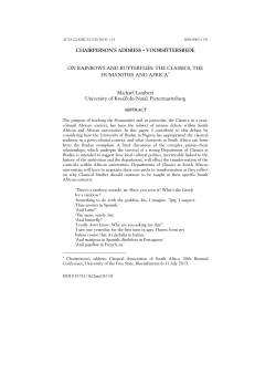 full text - Classical Association of South Africa