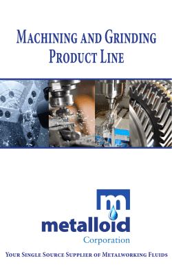 Machining and Grinding Product Line