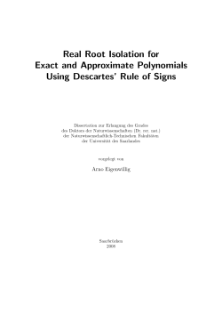 Real Root Isolation for Exact and Approximate Polynomials Using