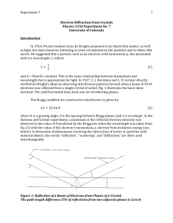 7 - Electron Diffraction from Crystals (Exp. 7 Edited)