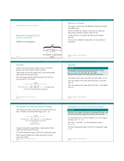 Quartiles and Percentiles