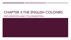 CHAPTER 3: the English colonies