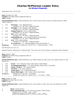complete recordings of Charles McPherson as leader