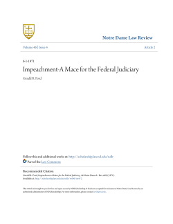Impeachment-A Mace for the Federal Judiciary