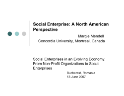 Social Enterprises: A North American Perspective