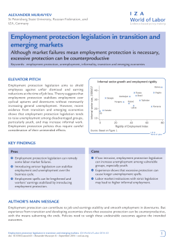 Employment protection legislation in transition and emerging markets