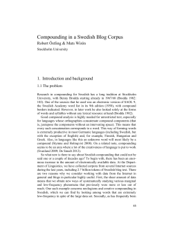 Compounding in a Swedish Blog Corpus