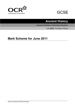 Mark scheme - Unit A032 - The rise of Rome - June