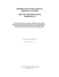 Award in the arbitration regarding the delimitation of the maritime