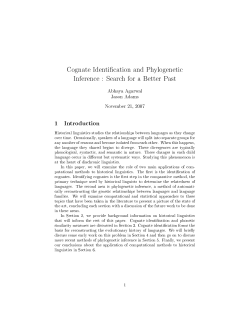 Cognate Identification and Phylogenetic Inference : Search for a