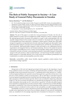 The Role of Public Transport in Society—A Case Study of General