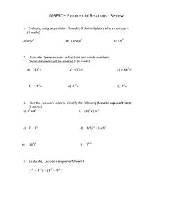 MBF3C &ndash; Exponential Relations - Review