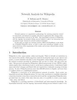 Network Analysis for Wikipedia