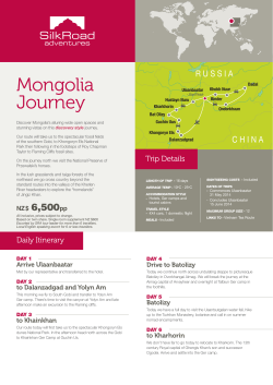 Mongolia Journey - Silk Road Adventures NZ