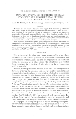 INFRARED SPECTRA OF PHOSPHATE MINERALS: SYMMETRY