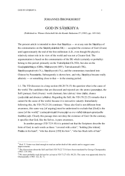 GOD IN S&Oacute;ŧKHYA*
