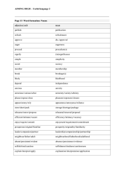 AIMING HIGH &ndash; Useful language 2 Page 13 Word formation: Nouns