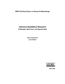 Intensive Qualitative Research