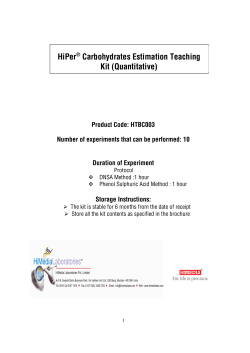 HiPer&reg; Carbohydrates Estimation Teaching Kit (Quantitative)