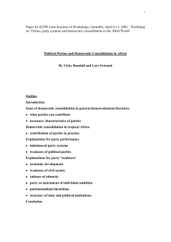 Political Parties and Democratic Consolidation in Africa