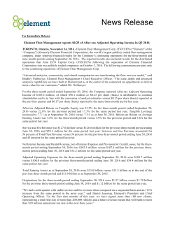 News Release - Element Fleet Management