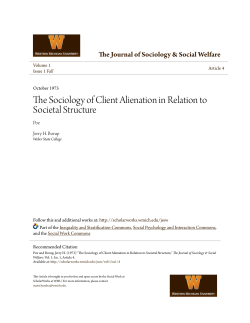 The Sociology of Client Alienation in Relation to Societal Structure